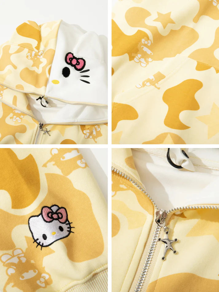 Hello Kitty Camo Zip-Up Hoodie